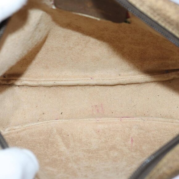 GUCCI GG Supreme Web Sherry Line Clutch Bag PVC Beige Red - Picture 13 of 16